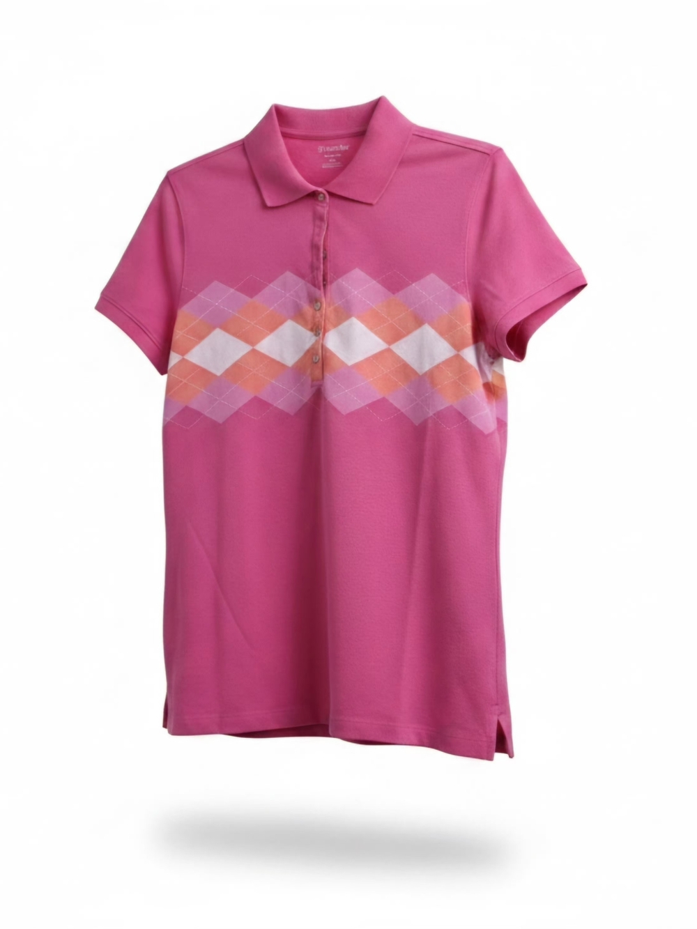St. John's Bay Pink Argyle Button-Down Polo